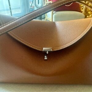 Toteme T-Lock Leather top handle bag in tan NEW!
